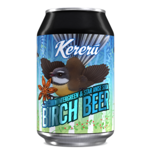 Birch Beer Soda 330ml can.