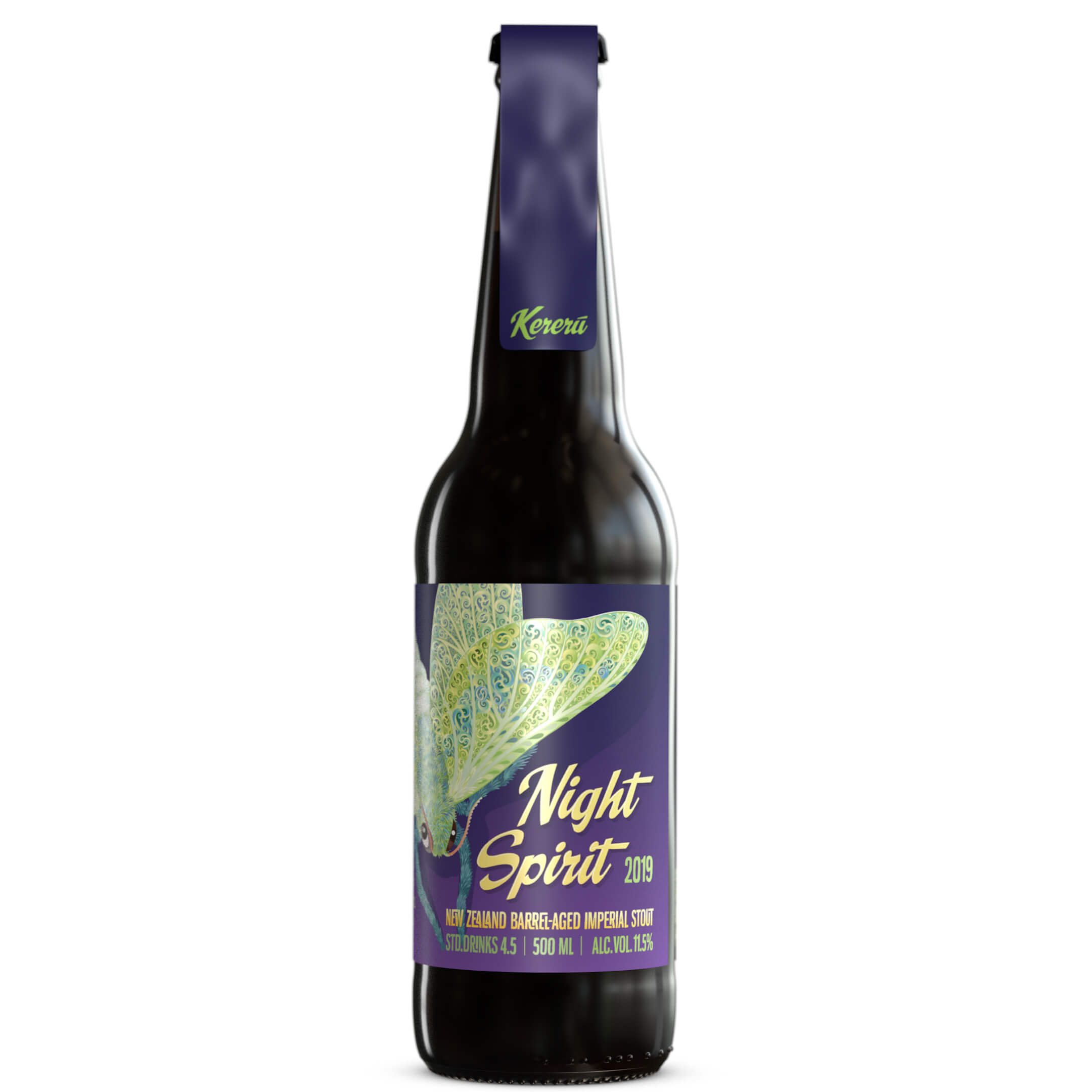 Night Spirit Nz Whisky Barrel Aged Imperial Stout - Barrel-aged Black Glint Beer - Kereru Brewing
